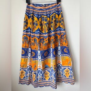 FARM RIO ANTHROPOLIGIE Tropical Print Maxi Skirt